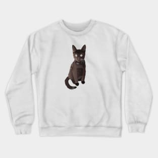 Dark Brown Cat Crewneck Sweatshirt